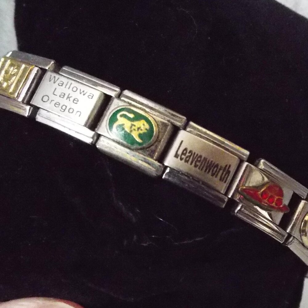 ITALIAN CHARM BRACELET WITH SNAP ON VACATION & MORE SNAPS STRETCH BRACELET 75